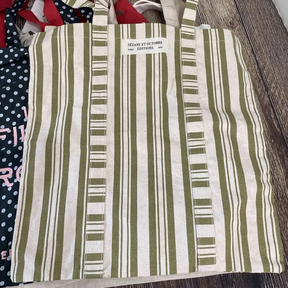 Lot of 8 Reusable Canvas/Cloth Shopping Tote Bags Multi-Brand